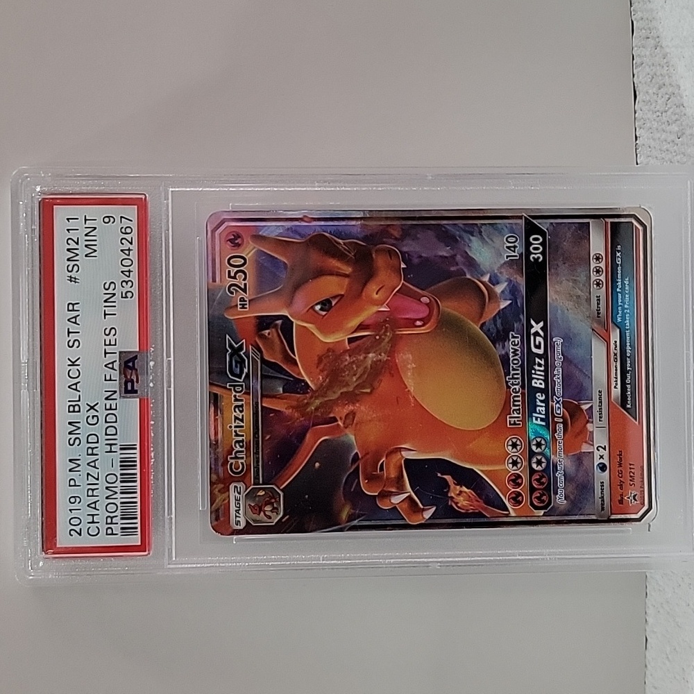 Charizard GX Promo Pokemon Card - Holographic Orange Psa 9